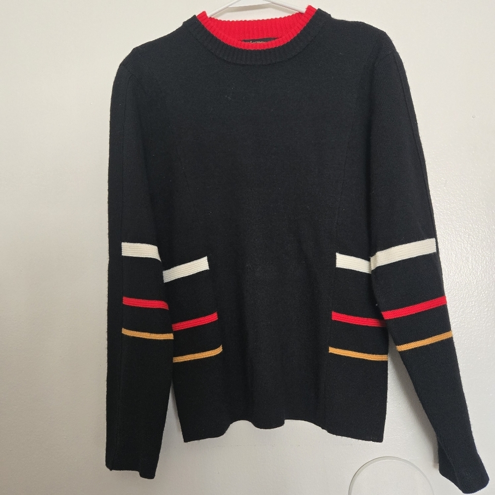 Obermeyer Signature Black Multicolor Striped Knit Ski Sweater Size M
